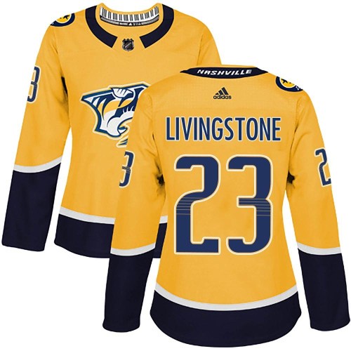 Women's Adidas Nashville Predators Jake Livingstone Gold Home Jersey - Authentic