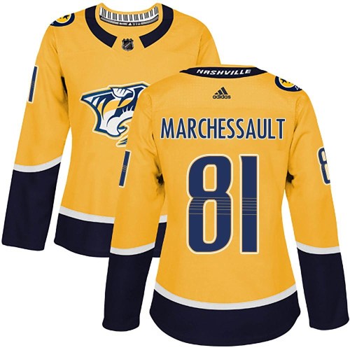 Women's Adidas Nashville Predators Jonathan Marchessault Gold Home Jersey - Authentic
