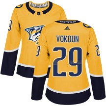 Women's Adidas Nashville Predators Tomas Vokoun Gold Home Jersey - Authentic