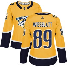 Women's Adidas Nashville Predators Ozzy Wiesblatt Gold Home Jersey - Authentic
