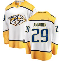 Men's Fanatics Branded Nashville Predators Justus Annunen White Away Jersey - Breakaway