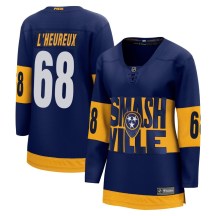 Women's Fanatics Branded Nashville Predators Zachary L'Heureux Navy 2022 Stadium Series Jersey - Breakaway