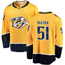 Men's Fanatics Branded Nashville Predators Jack Matier Gold Home Jersey - Breakaway Men's Fanatics Branded Nashville Predators Jack Matier Gold Home Jersey - Breakaway