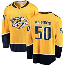 Men's Fanatics Branded Nashville Predators Tanner Molendyk Gold Home Jersey - Breakaway