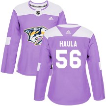 Women's Adidas Nashville Predators Erik Haula Purple Fights Cancer Practice Jersey - Authentic