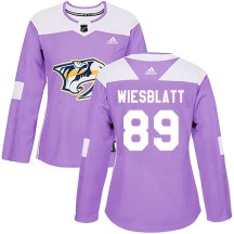 Women's Adidas Nashville Predators Ozzy Wiesblatt Purple Fights Cancer Practice Jersey - Authentic