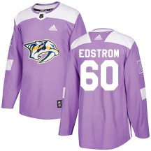 Men's Adidas Nashville Predators David Edstrom Purple Fights Cancer Practice Jersey - Authentic