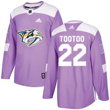 Youth Adidas Nashville Predators Jordin Tootoo Purple Fights Cancer Practice Jersey - Authentic