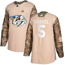 Men's Adidas Nashville Predators Kevin Gravel Camo Veterans Day Practice Jersey - Authentic