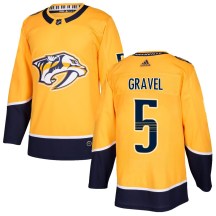 Men's Adidas Nashville Predators Kevin Gravel Gold Home Jersey - Authentic