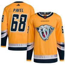 Youth Adidas Nashville Predators Ondrej Pavel Yellow Reverse Retro 2.0 Jersey - Authentic